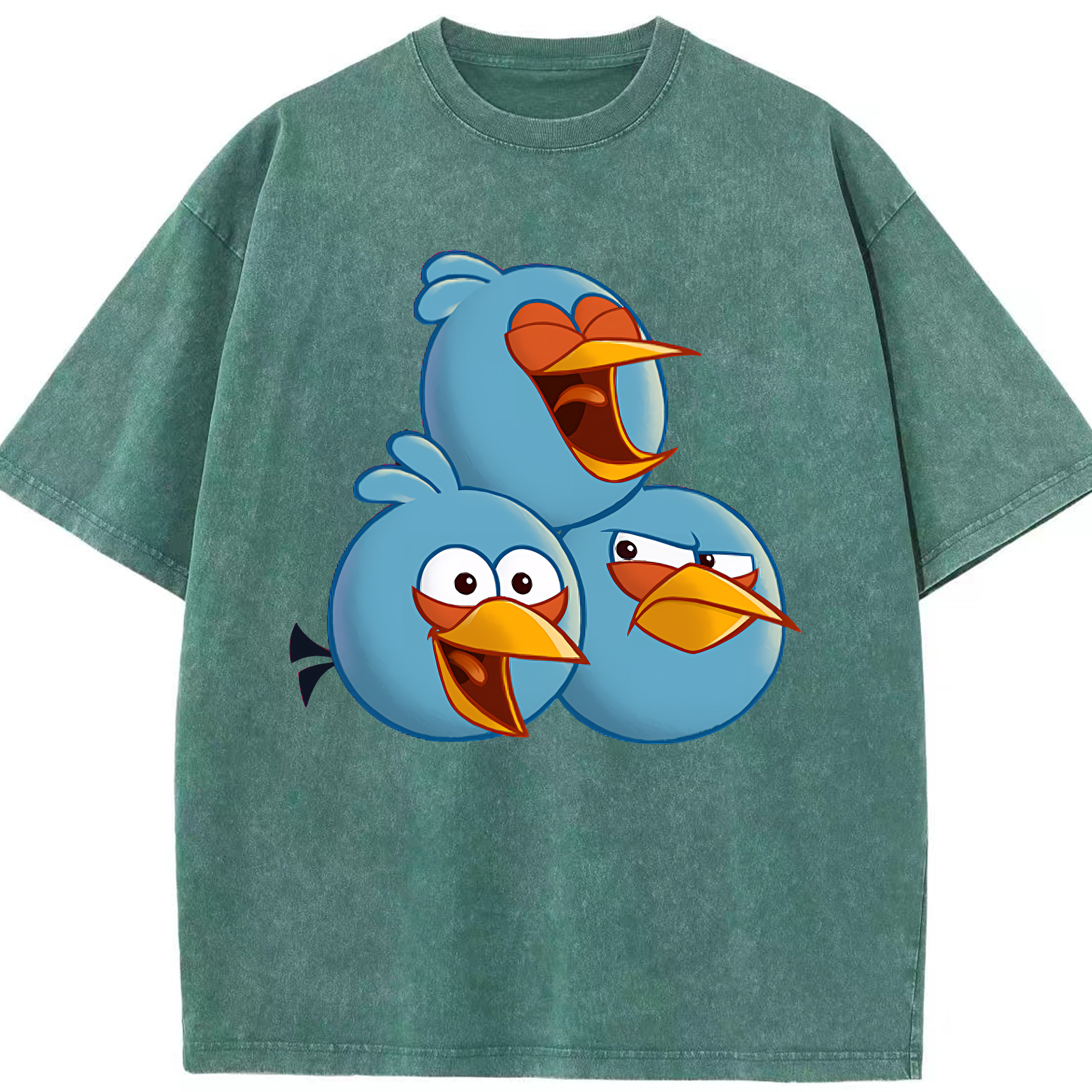 （画像用） Angry Birds アングリーバード 綿100% ヴィンテージ風 半袖Tシャツ（フロントプリント）